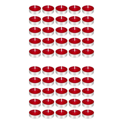 Mega Candles 50 pcs Unscented Red Tea Lights Candles, Pressed Wax Candle 3.5 Hour Burn Time, Home Décor, Wedding Receptions, Occasions, Festivities, Events, Meditations, Spa, Prayers, Vigil