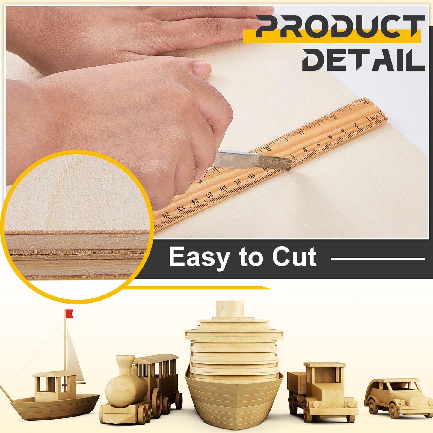 Juexica 24 Pcs 12" X 16"x 1/8" Basswood Craft Sheets, 3mm Plywood Board Wood Thin Sheets for Arts Crafts Woodworking Scroll Sawing Projects Painting Drawing Laser Cutting Projects