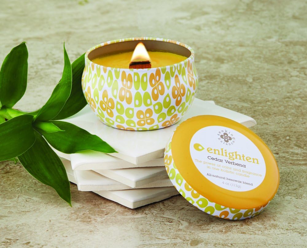 Root Candles Seeking Balance Spa Traveler Candle, 4-Ounce, Cedar Verbena Enlighten