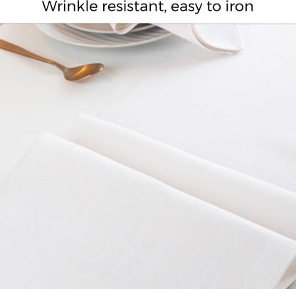 13 36 Inch 100% D'Moksha Homes Chambray Cream and White Table Runner x - Faux Linen Table Runner - Wrinkle Resistant