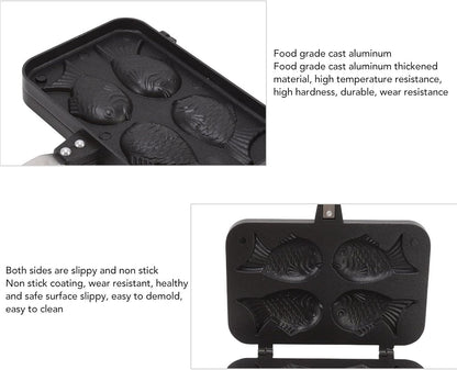 Luqeeg Taiyaki Pan, Japanese Non Stick Fish Shaped Pancake Baking Pan for Home Cooking Party Dessert