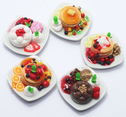 ThaiHonest 5 Dollhouse Miniatures Pancake & Cake Food Supply Handcrafted,Tiny Food