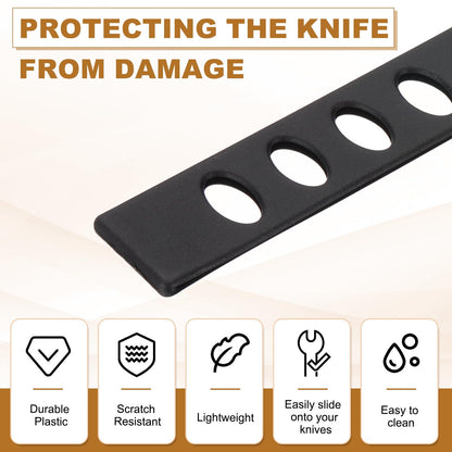 PATIKIL 24Pcs PP Universal Blade Edge Guard Cover, Blade Cutting Edge Sleeve of 8" Blade Cover for Kitchen, Dining Room, Black