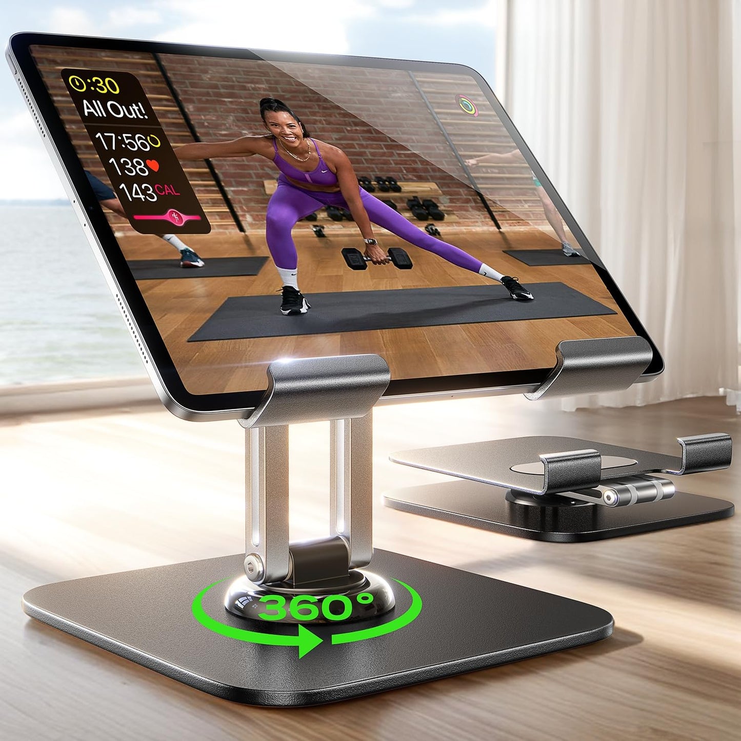 LISEN for iPad Stand Holder Adjustable Tablet Stand for Desk, 2025 for iPad Accessories Rotating Display Stand PC Office Accessories for Desk Women Kindle Table Mount/PS/Switch iPhone 12.9"-4.7"