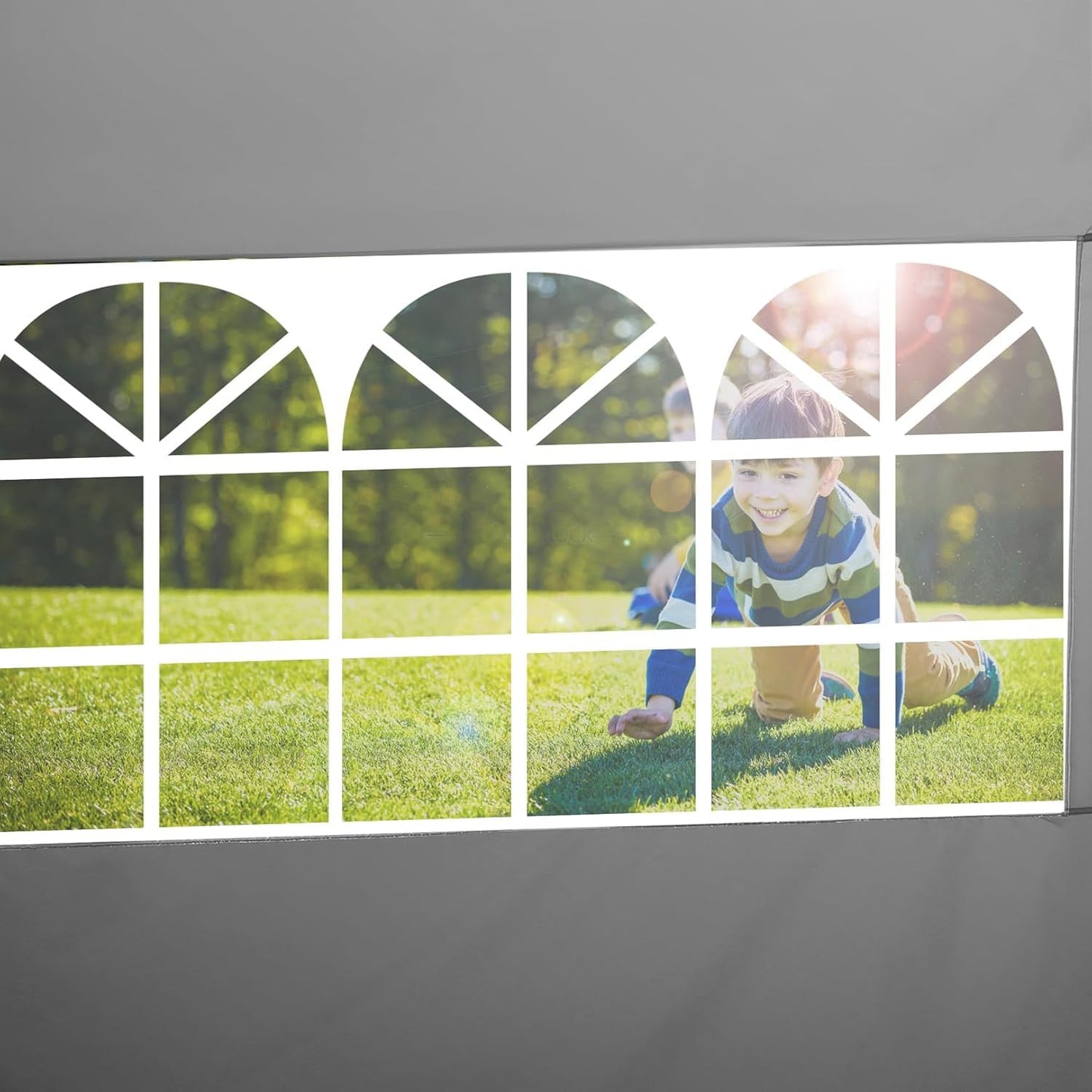 COBIZI 10x20 Heavy Duty Pop up Canopy Tent with 6 sidewalls Easy Up Commercial Outdoor Wedding Party Tents for Parties All Season Wind & Waterproof Gazebo Roller Bag, Light Grey(Frame Thickened)