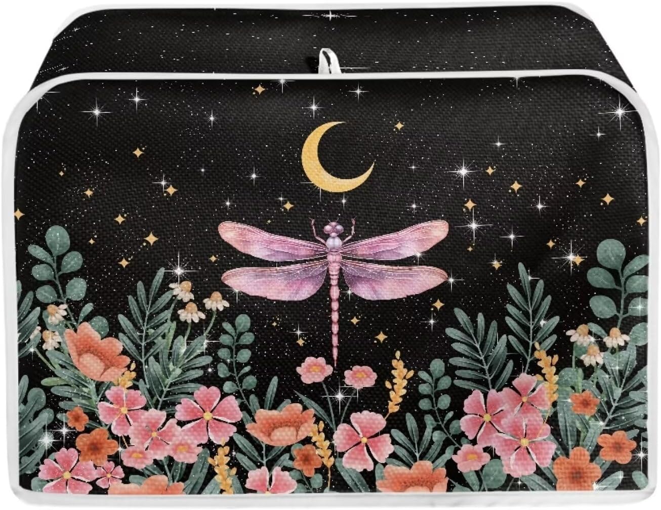 Dragonfly Moon Toaster Cover, Waterproof Bread Toaster Cover for Most 2 Slice Toasters, Kitchen Accessories