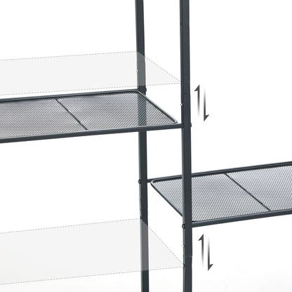 3-Tier UBSC33BK SONGMICS Storage Rack, Bathroom Shelf, Extendable Plant Stand with Adjustable Shelf, for Bathroom
