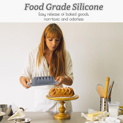 Silicone Bread Loaf Pan, Non-Stick Food Grade Baking Mold with Metal Reinforced Frame for Strength