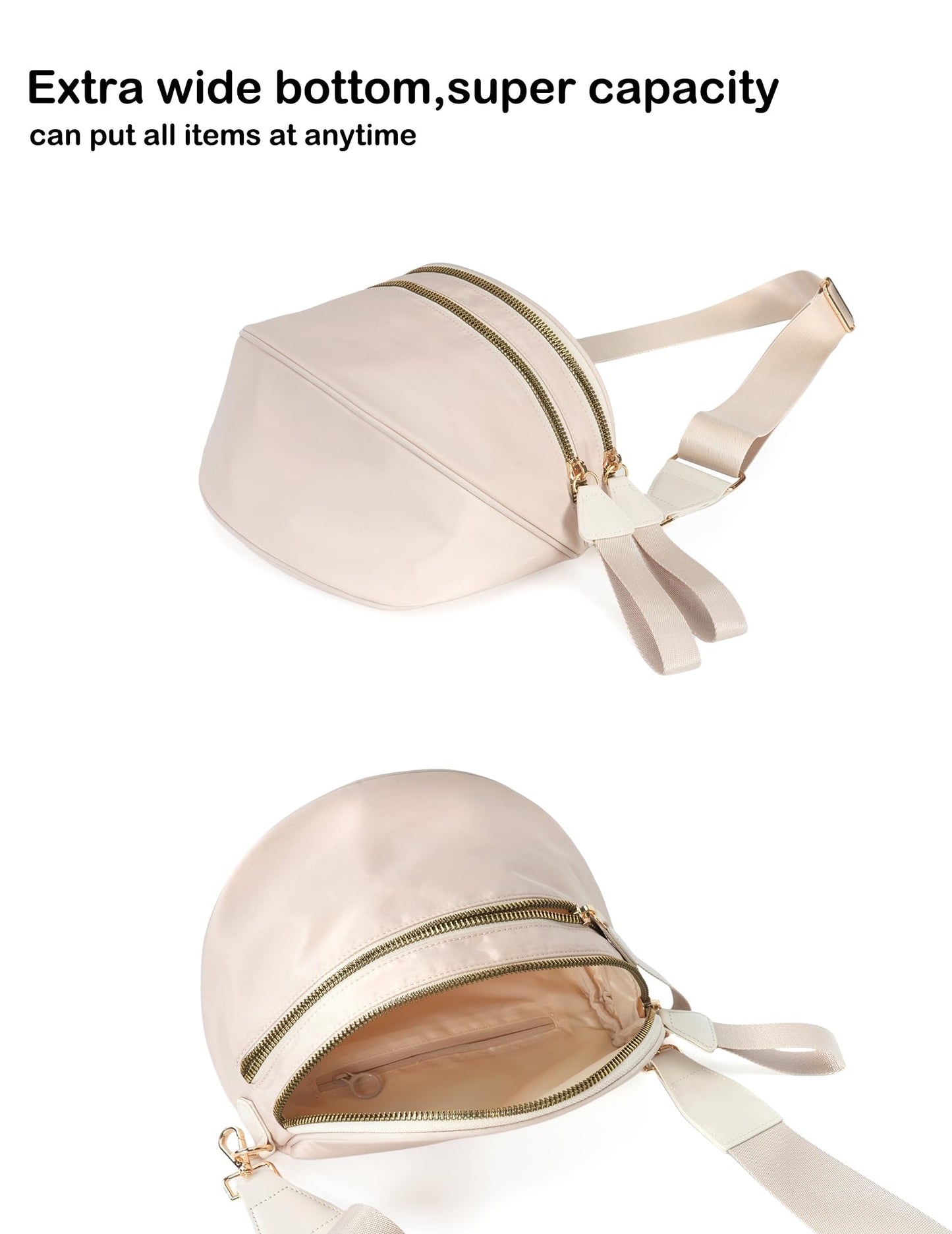 Spacious Nylon Crossbody Bag Bum Bag Handbags Wallets Purses Trendy Shoulder Bag for Women