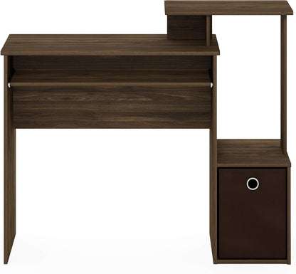 Furinno Econ Multipurpose Home Office Computer Writing Desk - Columbia Walnut/Dark Brown, 15.8"D x 39.4"W x 34.09"H