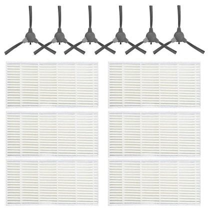 Replacement Parts for ROPVACNIC A1/S1 Vaccum Cleaner Accessory kits with 6 filters, 6 Spare Side Brushes.