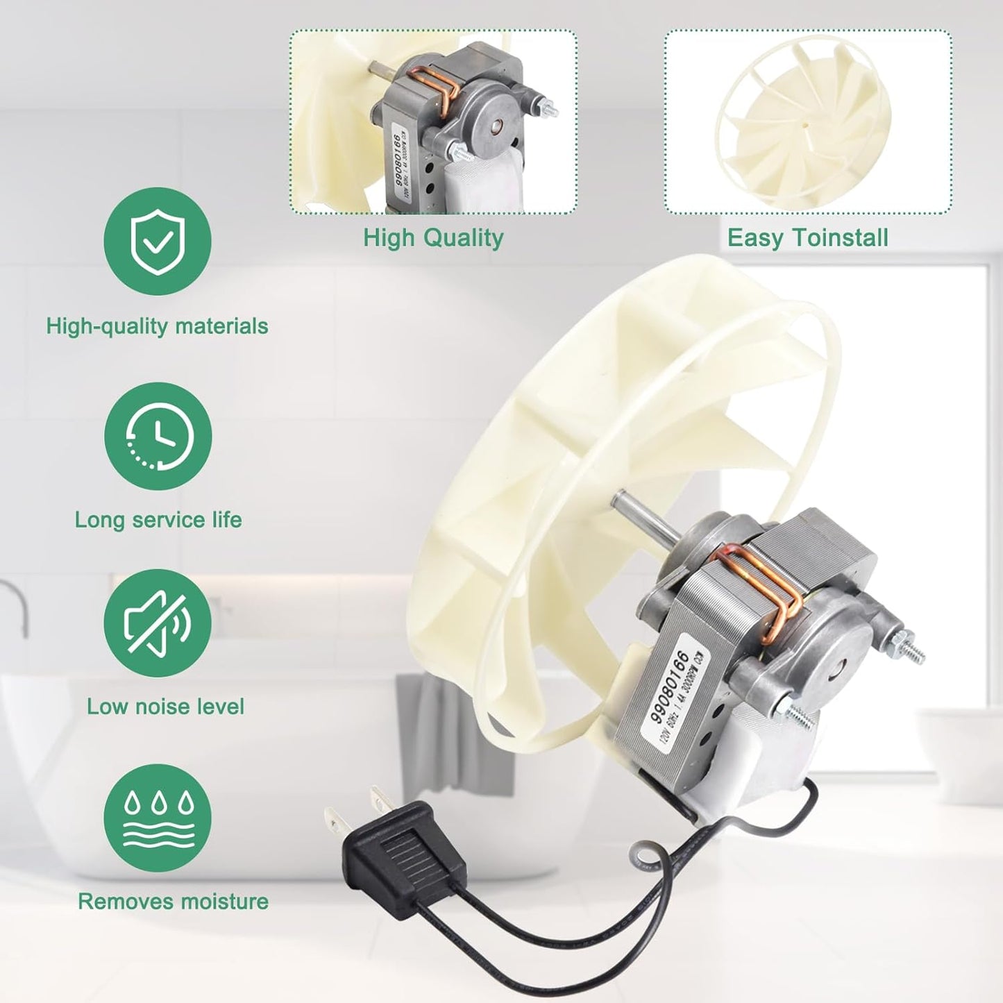 Hiorucet S99080166 Vent Bath Fan Motor - Replacement Kit BP28 for Broan Nutone Exhaust Fan Motor 70CFM 120V