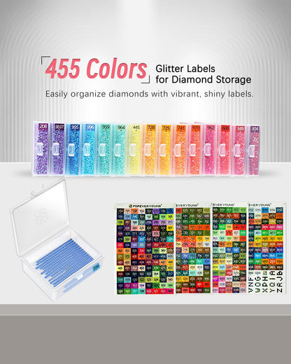 forever young 45pcs Diamond Painting Storage Containers Trays, Diamond Art Accessories Diamond Painting Trays with Lids, 2-in-1 Storage, Bead Storage & Line-Up, Box Package