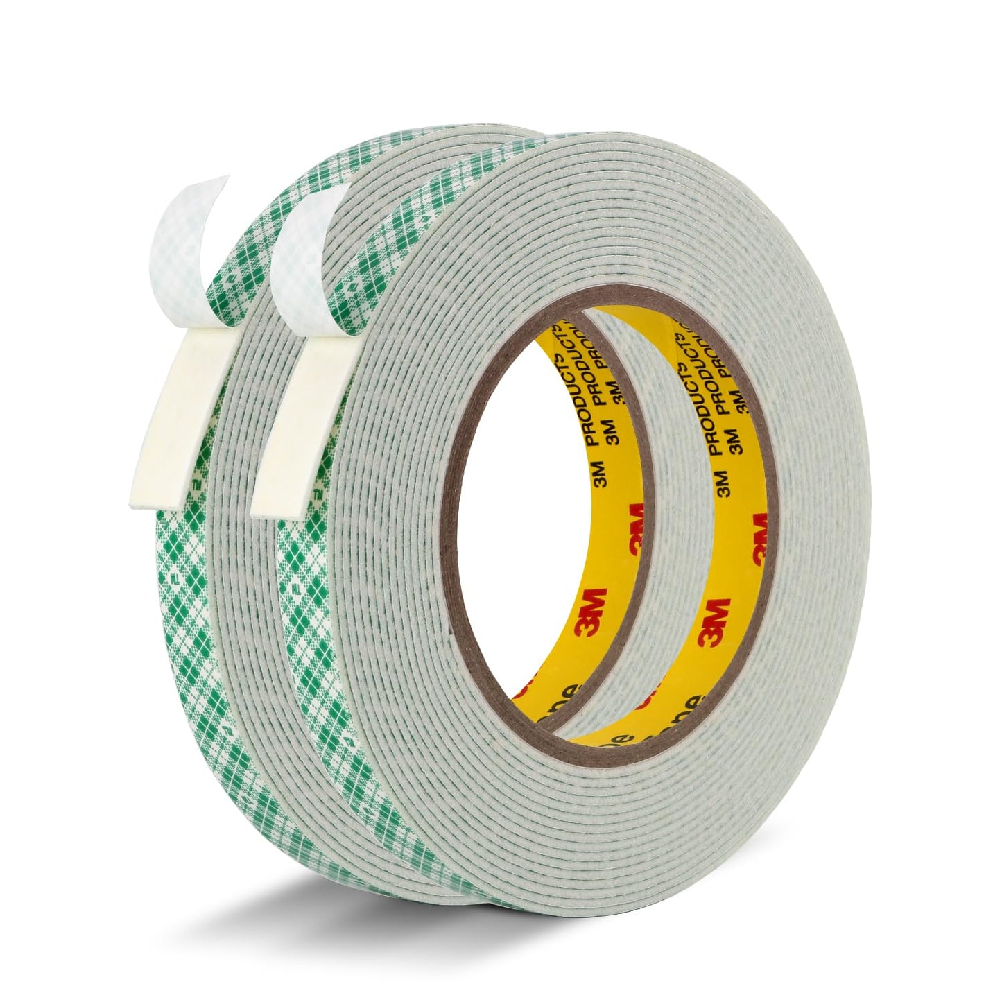 Double Sided Tape Off White Foam Tape 1/2" x 18Ft Made of 3M 4032 High Shear Adhesive Mounting Tape High Temperature Resistance for Interior Exterior Applications and Home Office Deco (Pack of 2)