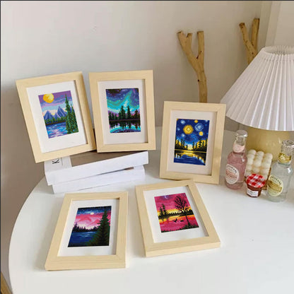 Aestalrcus 12 Pcs Small Diamond Art Kits, Landscape Diamond Art Kits for Adults, DIY Square Diamond Painting 3-Hour Gem Painting for Gift Home Desktop Decor 6.7x8.3 Inch(Without Frame)