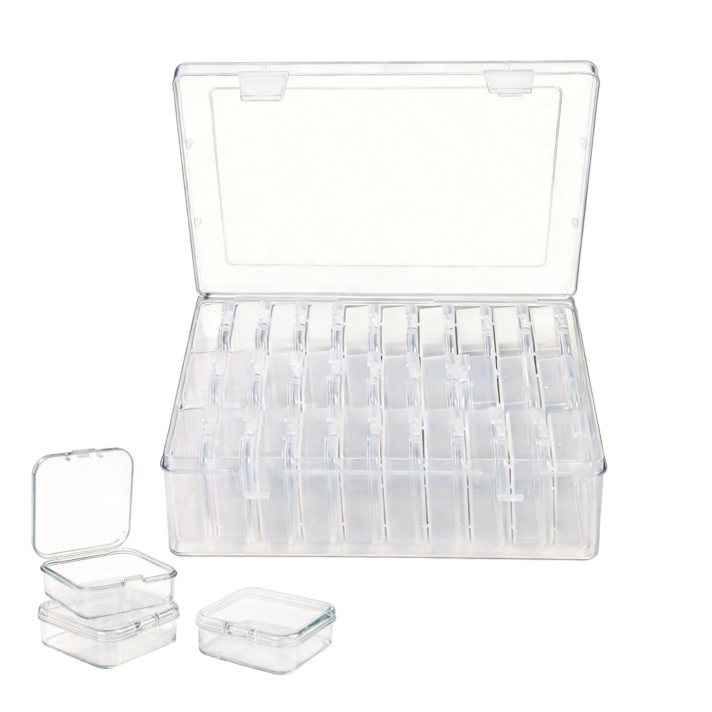 Lhazemu Bead Organizer Box 31-Piece Contains Forty Label Sheets Small Beads Storage Cases and Plastic Container with Hinged Lids Containers for Jewelry Making, Bracelet Crafts and DIY Projects
