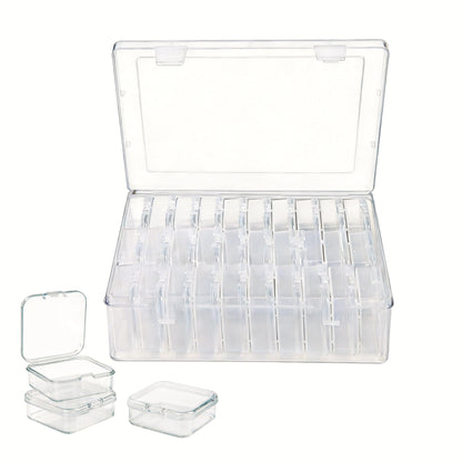 Lhazemu Bead Organizer Box 31-Piece Contains Forty Label Sheets Small Beads Storage Cases and Plastic Container with Hinged Lids Containers for Jewelry Making, Bracelet Crafts and DIY Projects