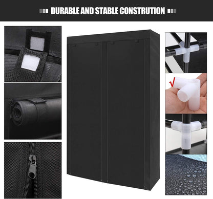 28 Closet ERONE Shoe Rack Storage Organize, Pairs Portable Double Row with Nonwoven Fabric Cover Shoe Shelf Cabinet