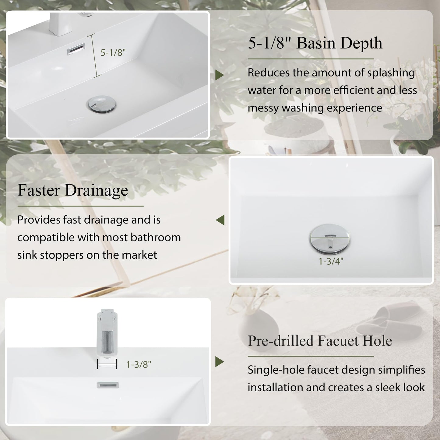 GDFStudio 72" Wall Mounted Double Sink Bathroom Vanity, Floating Vanity with Stone Resin Countertop, Floating Bathroom Storage Cabinet with Soft Close Drawers, Pre-Assembled Base, Glossy White