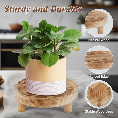 Destop 3PCS (Natural,8,6,5'') Wooden Display Risers for Display,Wood Riser Display Pedestal Stand for Home Dcor