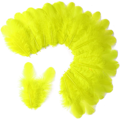 Soarer 900pcs Green Yellow Purple Feathers - 3-5inch Feathers Bulk for Mardi Gras Party, Dream Catcher Supplies and DIY Crafts