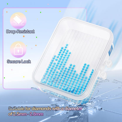 Glotrove Diamond Art Storage Containers Trays, 60pcs Diamond Painting Trays with Lids, 2-in-1 Beads, Gems & Drills Storage and Line-Up Accessories for Diamond Painting