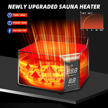 iDOTODO Portable Personal Far Infrared Sauna Box for Home with 660nm Red Light Threapy Panel, Upgraded Infrared Dry Sauna, 140℉, Heating Foot Pad, Upgraded Comfortable Chair