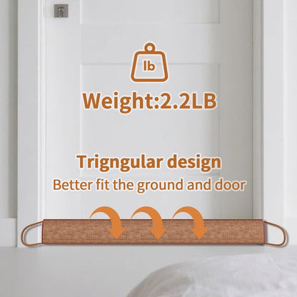 QUOLIX Triangle Under Door Draft Stopper Bottom Door Gap Filler & Seal Windproof Coating Cover Fits 30” to 36” Door Block Noise, Sound, Hot Air, Light, Bugs Easy Install Draft Blocker (36inch-Brown)