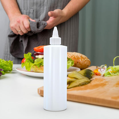 12 OZ 2 PACK BRIGHTFROM Condiment Squeeze Bottles, Empty Squirt Bottle with Twist Top Cap, Leak Proof - Great