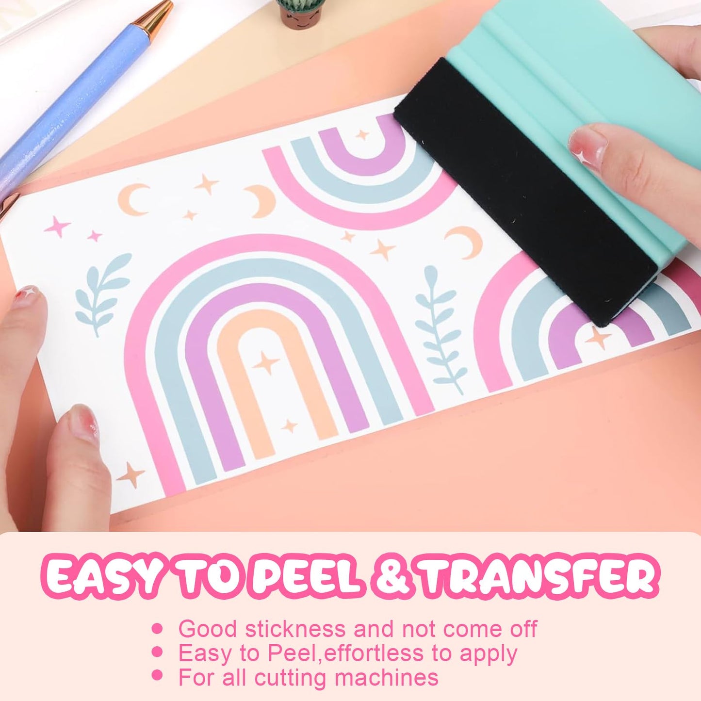 WRAPXPERT Pastel Vinyl Permanent - 12 Sheets Bundle 12"x12" Matte Boho Craft Vinyl Sheets Pastel Colors Adhesive Vinyl Craft Cutters DIY Projects for Cricut Silhouette Cameo