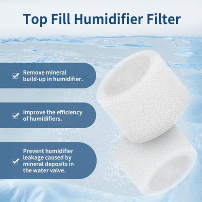 30-Pack Top Fill Humidifier Replacement Filter Compatible with LEVOIT Humidifiers Model Classic160, Dual150, Dual200S, Classic300(S), LV600S, OasisMist450S, Superior 6000S Capture Particles