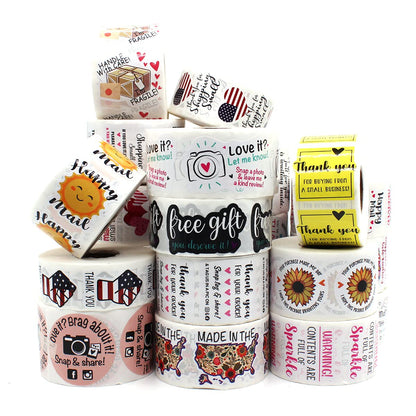Littlefa 1.5” Thank You Pumpkin Stickers for Small Business Shipping Gift Boxes Thank You Sticker 500 Labels
