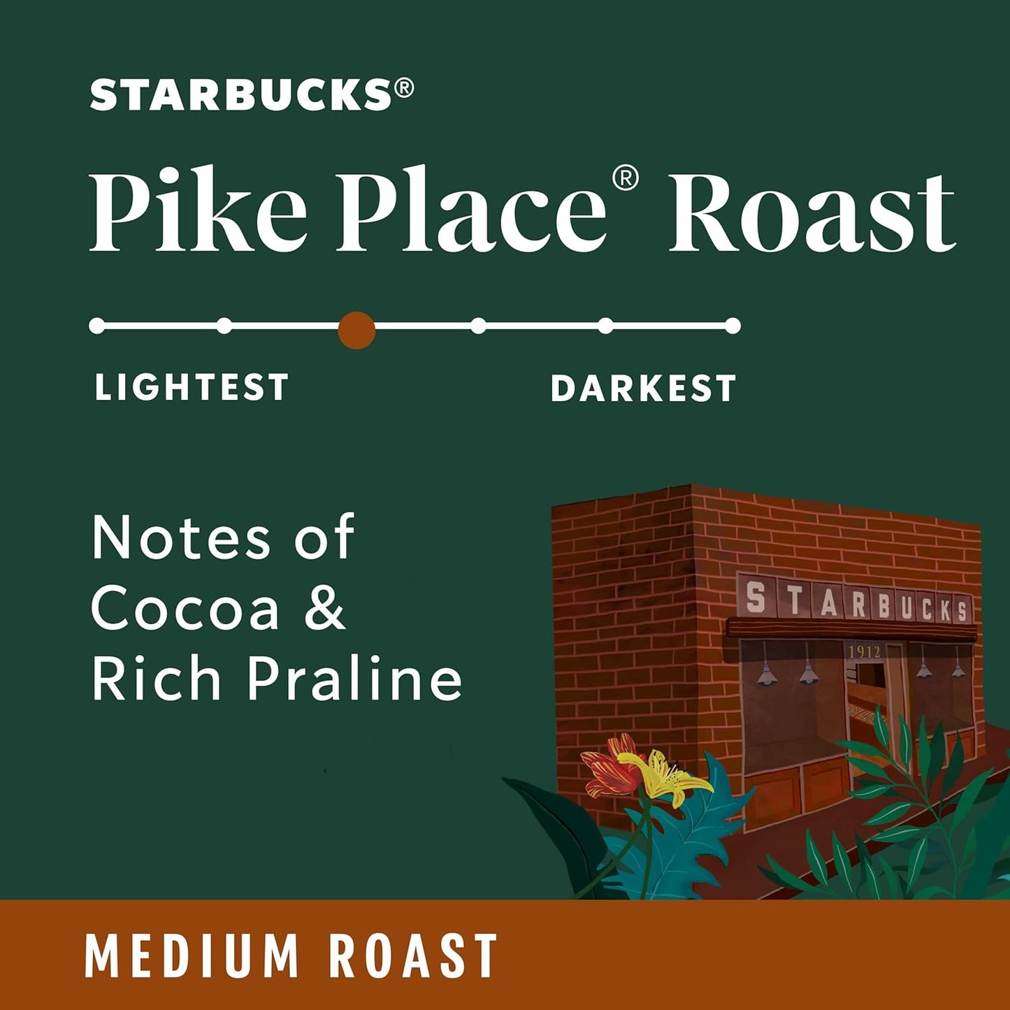 Starbucks K-Cup Coffee Pods - Medium Roast Pike Place Roast for Hot or Iced Coffee | 32 Pods
