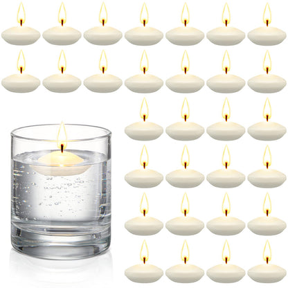Nuanchu 30 Pcs 1.5'' Valentines Unscented Floating Candles Bulk for Centerpieces Votive Floating Cylinder Vases Candles for Wedding Party Anniversary Christmas Thanksgiving Party Gifts Decor