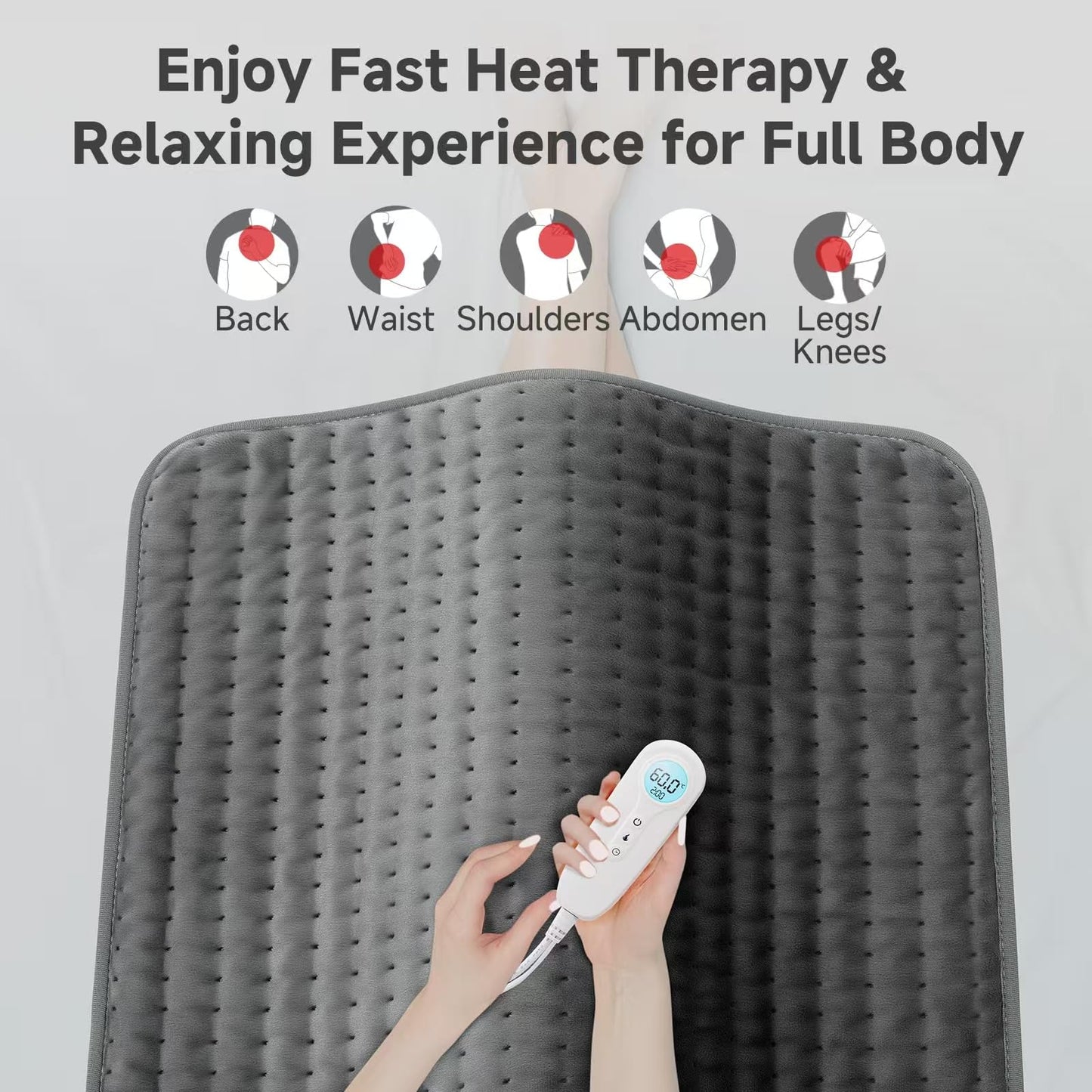 XXXL Heating Pad for Back & Women, Electric Large Heating Pads for Period Cramps Shoulder Neck Legs Pain Relief, 17"x33" King Size Heat Pad, Auto Off, Birthday Mother’s Day Gifts for Mom Dad Women Men