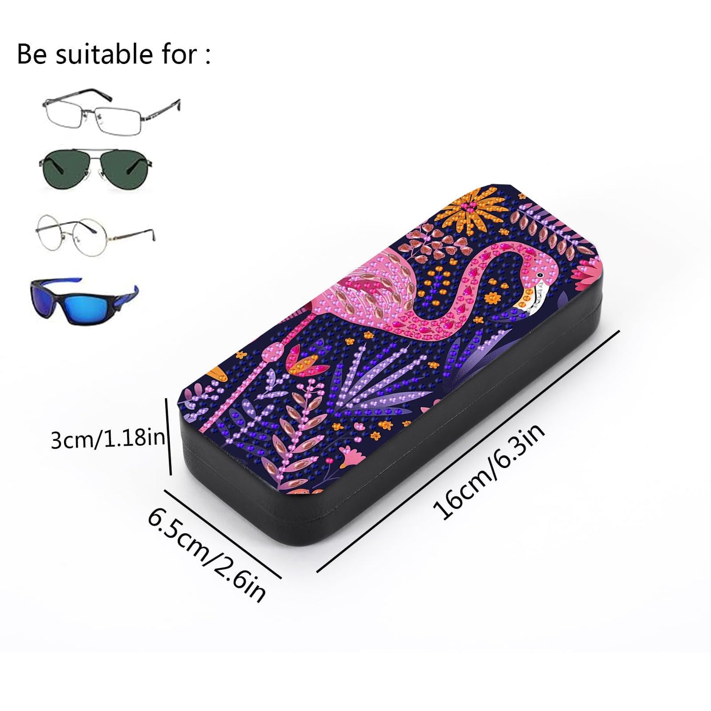 Leatrice 5d Diamond Art Kits for Adults Small Diamond Painting Kit Gem Art Paint by Diamonds Dots Eyeglasses Case DIY for Beginner Women