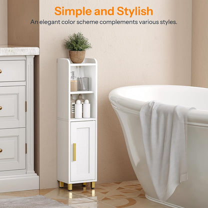 7.9" 5.9" 31.5" HOOBRO Small Bathroom Storage Cabinet, Narrow Corner Floor Cabinet with Door and Adjustable Shelf, L x