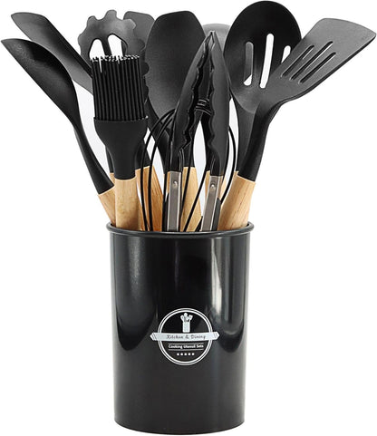 Infinite Kitchen Utensils Set, Silicone Cooking Utensils for Nonstick Cookware, Heat Resistant 392°F, Dishwasher Safe
