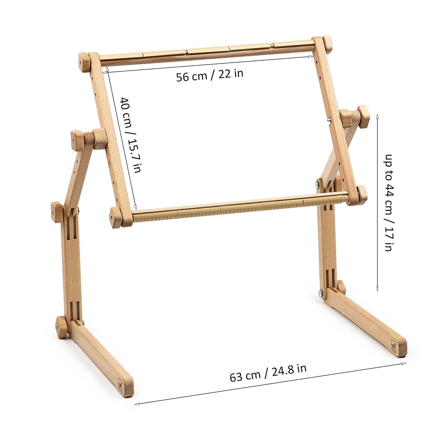 Needlework Table and Lap Hands-Free Stand with Adjustable Frame Made of Organic Beech Wood Tapestry Cross Stitch Embroidery Frame Holder (40х56 cm (15.7" x 22"))