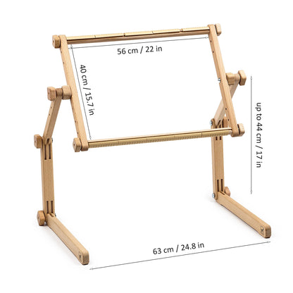 Needlework Table and Lap Hands-Free Stand with Adjustable Frame Made of Organic Beech Wood Tapestry Cross Stitch Embroidery Frame Holder (40х56 cm (15.7" x 22"))