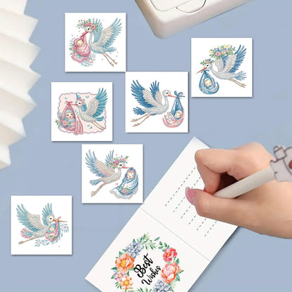 DDGYP 6 Packs Diamond Art Painting Greeting Cards, 5D DIY Diamond Art Cards with Envelopes, Adult DIY Diamond Art Kits, Handmade Greeting Card Set for New Family Celebrations & Gift Giving