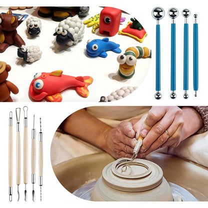 60 PCS Clay Tools Kit Pottery Sculpting Tools Set for Sculpting Modeling Trimming Molding Shaping, Polymer Clay Tools Kit for Adults Students Beginners Pros