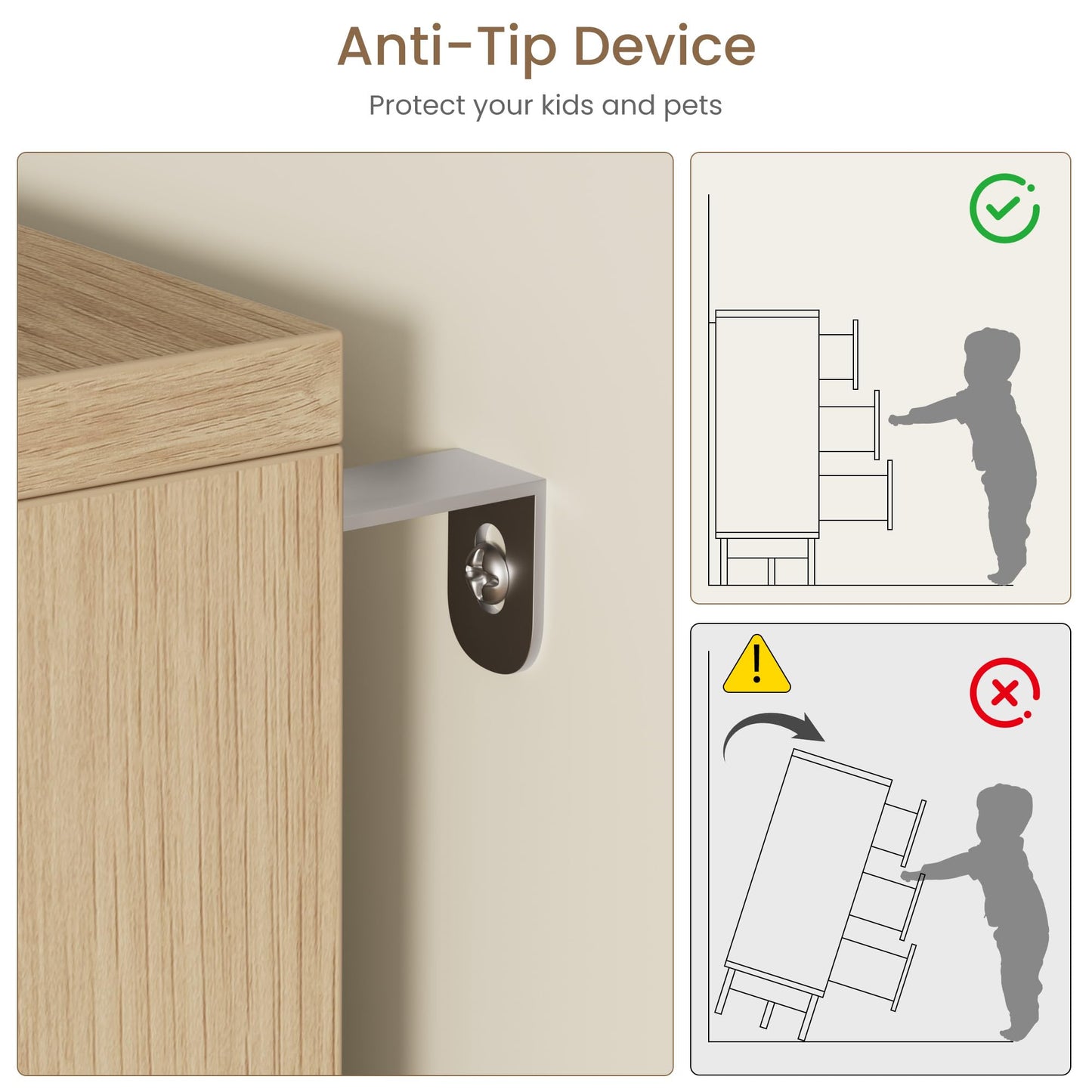 Garvee 9 Drawer Dresser for Bedroom, 59" Wide Fluted Chest of Drawers with Metal Handle, Modern Wooden Dresser TV Stand, Clothes Storage Organizer Wood Closet for Hallway, Entryway, Natural Oak