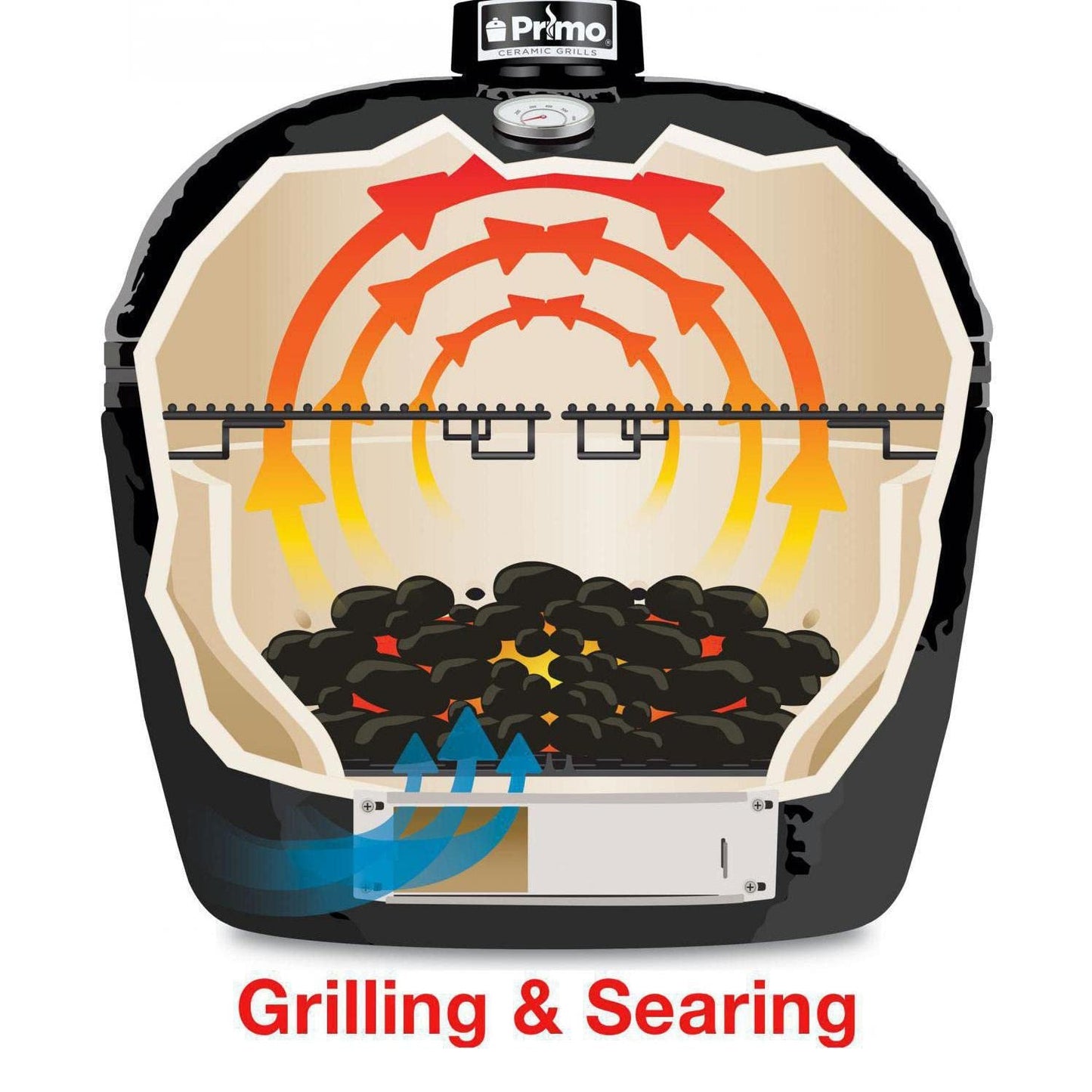 Primo Oval Large 300 Ceramic Kamado Grill with Stainless Steel Grates - PGCLGH (2021)