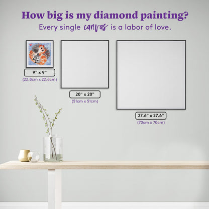 DIAMOND ART CLUB Cat Hugs Diamond Painting Kit, Fun DIY Crafts for Adults, Round Diamond Art Canvas, 9" x 9" (22.8 cm x 22.8 cm)