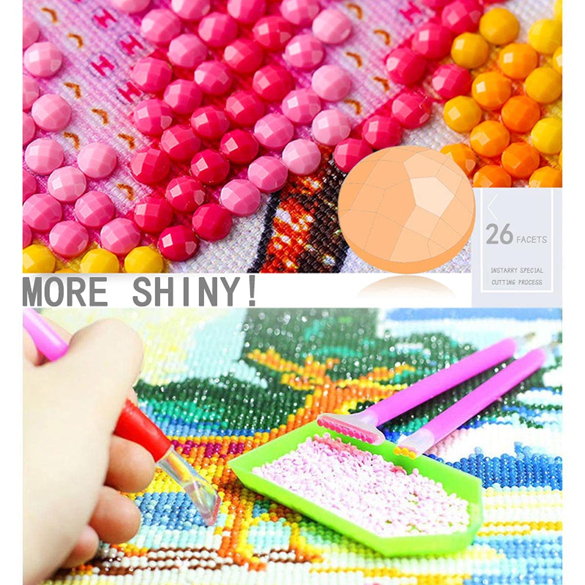 Instarry DIY 5D Diamond Painting Kits for Adults Full Drill World Map Mosaic Crystal Embroidery Wall Decorations for Living Room Art Kit 23.6x15.7 inch