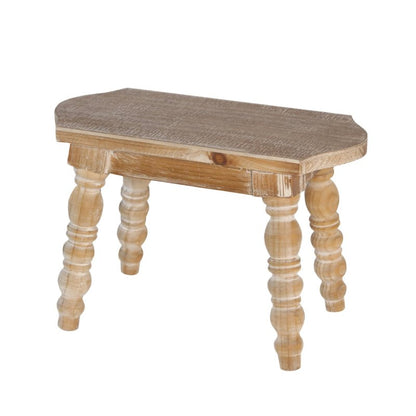 dwellington Wooden Bathroom Wood Foot Stool for Adults Kids, Bedside Step Planter Stool for Kitchen(Natural)