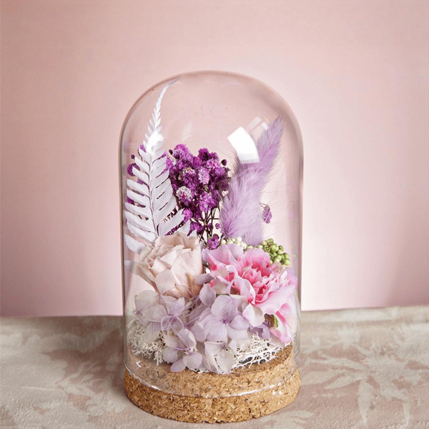 SWJLR 2 PCS Glass Dome Bell Jar, Clear Display Dome with Cork Base for Miniature Figurines, Fake Plants, Collectibles, Specimens, DIY Landscape (3.15x4.73 Inch)