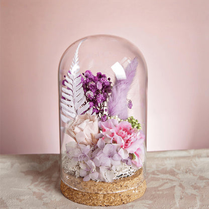 SWJLR 2 PCS Glass Dome Bell Jar, Clear Display Dome with Cork Base for Miniature Figurines, Fake Plants, Collectibles, Specimens, DIY Landscape (3.15x4.73 Inch)