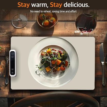 BAEK SPACE 5 Setting. Electric Warming Tray - Portable Silicone Heating Mat for Food, Full Surface Heating